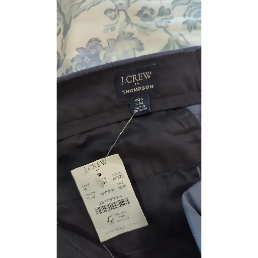 J Crew Men's Tapered Thompson Wool Blend Pants NWT 36x32